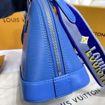 LV M57426 Louis Vuitton Alma BB Epi Handbag Blue