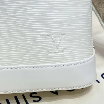 LV M40304 Louis Vuitton Alma BB Epi Handbag White
