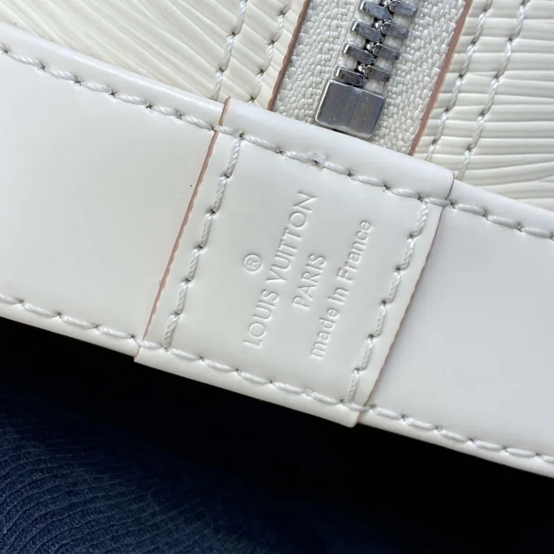 LV M40304 Louis Vuitton Alma BB Epi Handbag White