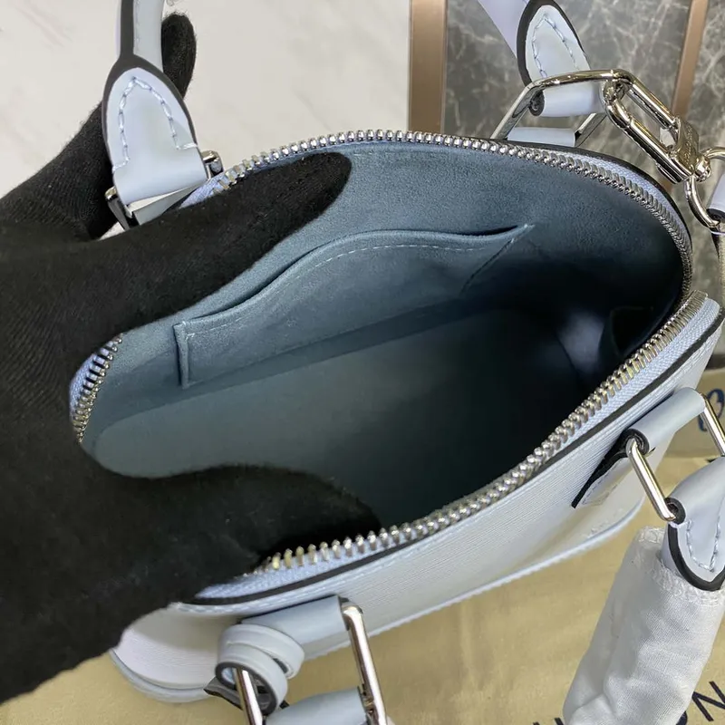 LV M59345 Louis Vuitton Alma BB Epi Handbag Sky Blue