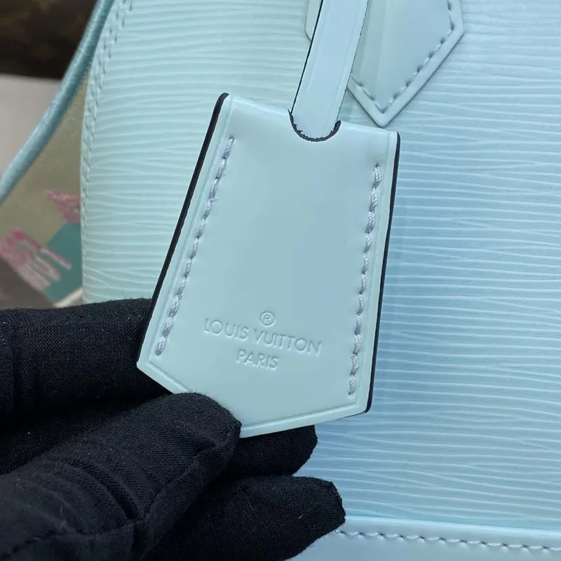 LV M22619 Louis Vuitton Alma BB Epi Handbag Light Blue