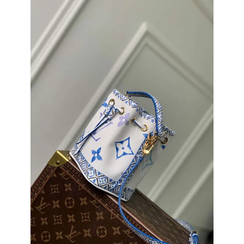 LV M82386 Louis Vuitton Nano Noé Bucket Bag Blue