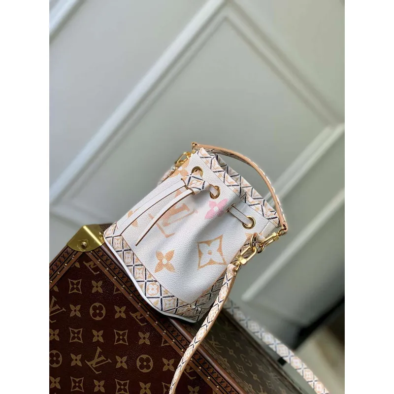 LV M82386 Louis Vuitton Nano Noé Bucket Bag Apricot