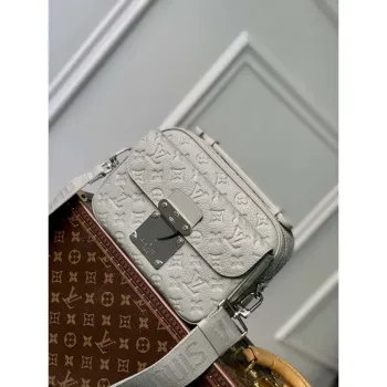 LV M23152 Louis Vuitton S Lock Messenger Bag Mineral Gray