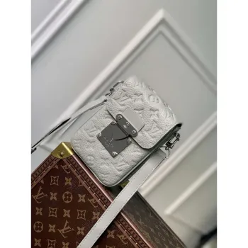 LV M82568 Louis Vuitton S Lock Vertical Wearable Wallet Mineral Gray