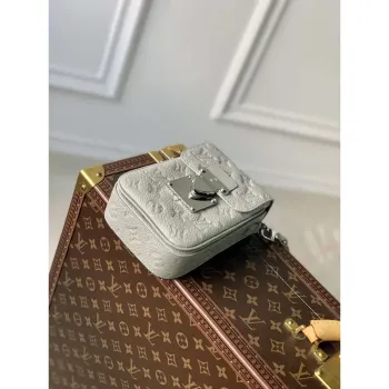 LV M82568 Louis Vuitton S Lock Vertical Wearable Wallet Mineral Gray