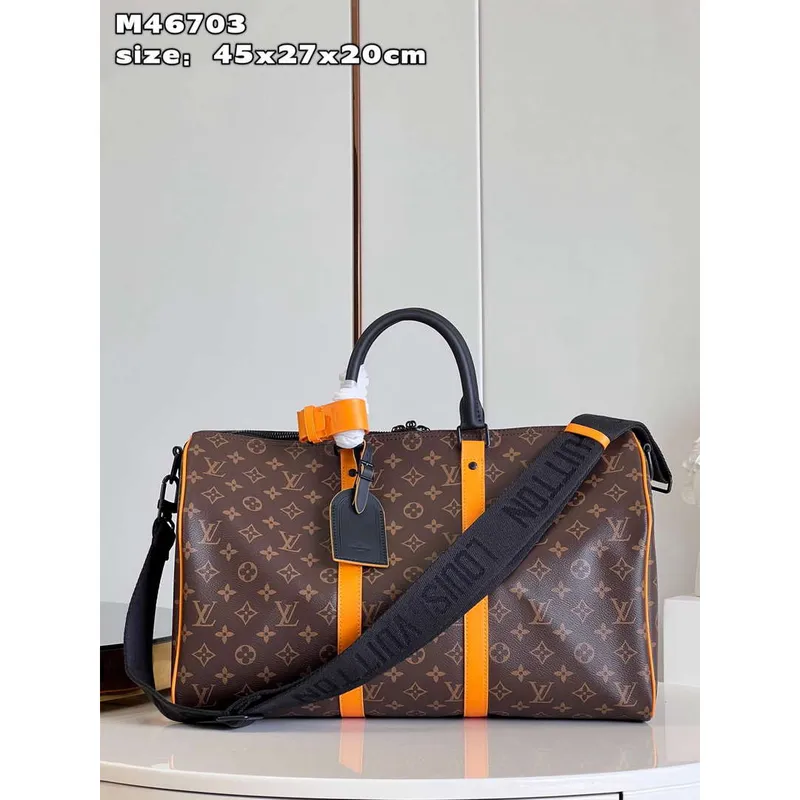 LV M46703 Louis Vuitton Keepall Bandoulière 45 Bag Radiant Sun