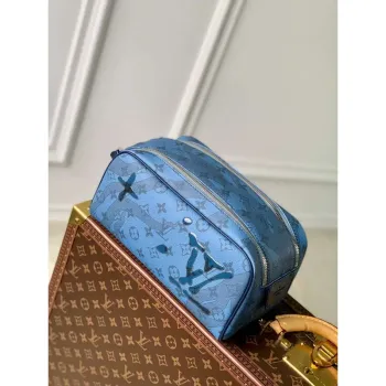 LV M82337 Louis Vuitton Dopp Kit Toiletry Bag Abyss Blue