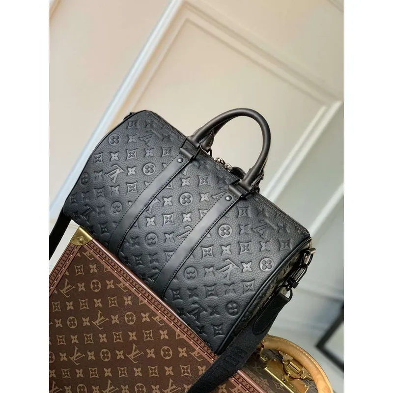 LV M22765 Louis Vuitton Keepall Bandoulière 35 Bag Black