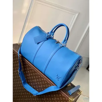 LV M22609 Louis Vuitton Keepall Bandoulière 50 Bag Blue