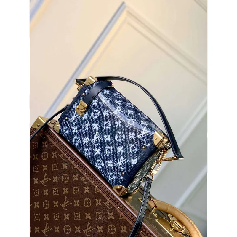 LV M22944 Louis Vuitton Side Trunk Handbag Blue