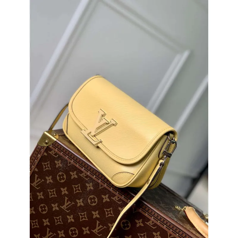 LV M22618 Louis Vuitton Buci Handbag Epi Leather Jaune Plume Yellow