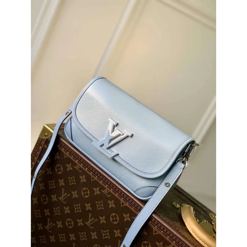 LV M59461 Louis Vuitton Buci Handbag Epi Leather Cloud Blue
