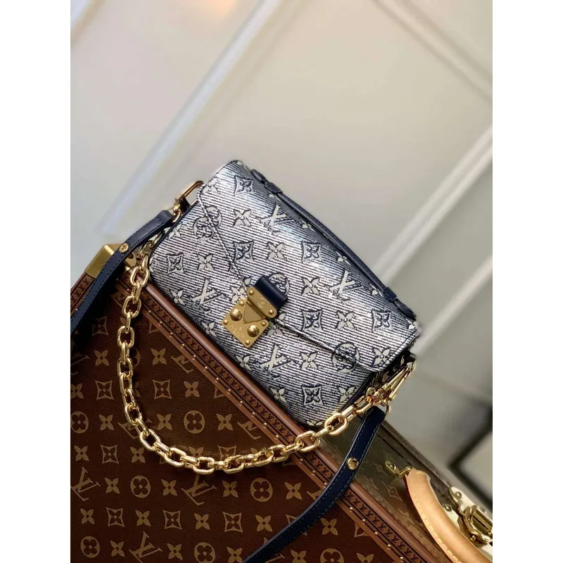 LV M22834 Louis Vuitton Pochette Métis East West Handbag Blue