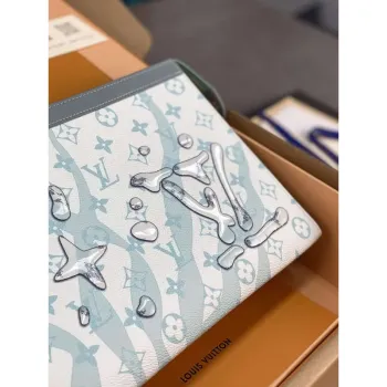 LV M22763 Louis Vuitton Pochette Voyage MM Bag Crystal Blue