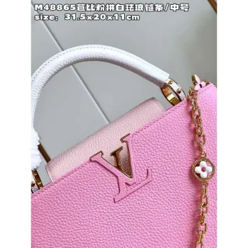 LV M22375 Louis Vuitton Capucines MM Rose Chamallow Pink