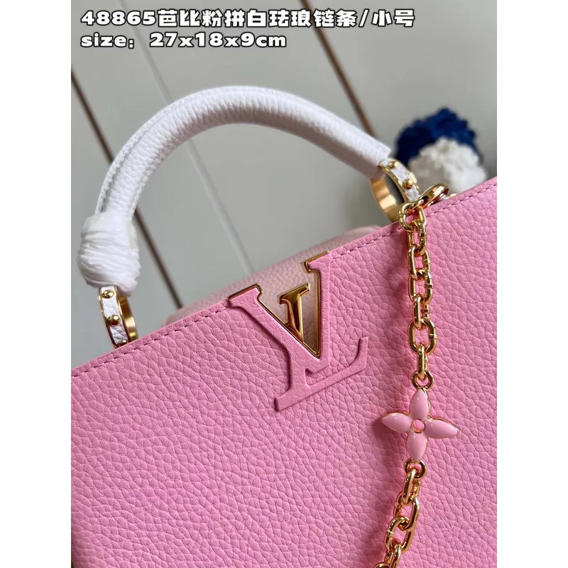 LV M22375 Louis Vuitton Capucines BB Bag Rose Chamallow Pink