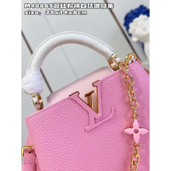 LV M22375 Louis Vuitton Capucines Mini Rose Chamallow Pink