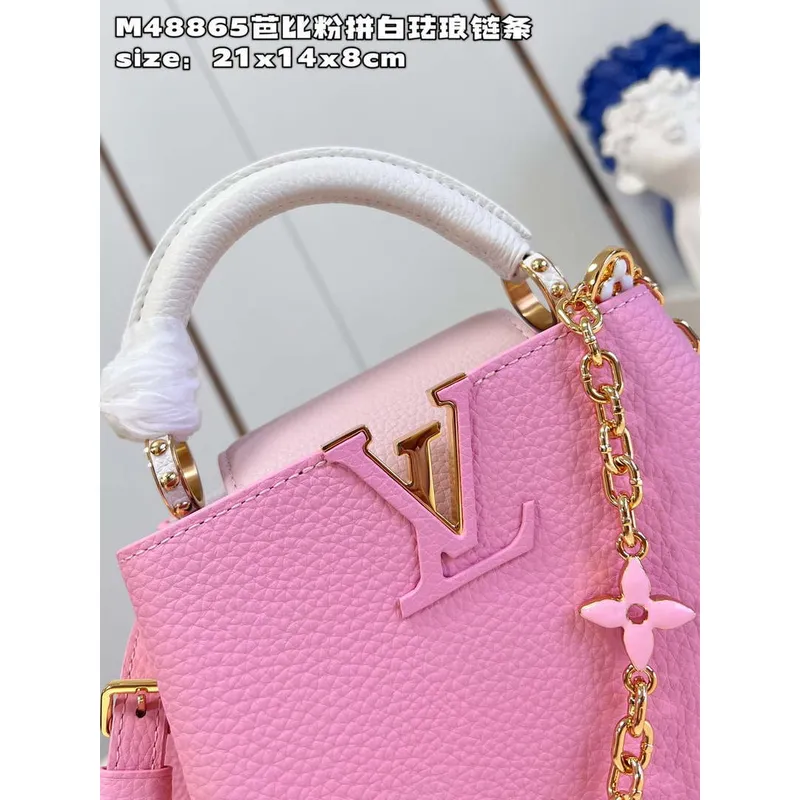 LV M22375 Louis Vuitton Capucines Mini Rose Chamallow Pink