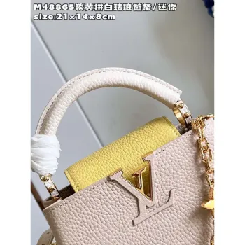 LV M22514 Louis Vuitton Capucines BB Bag Crame Beige