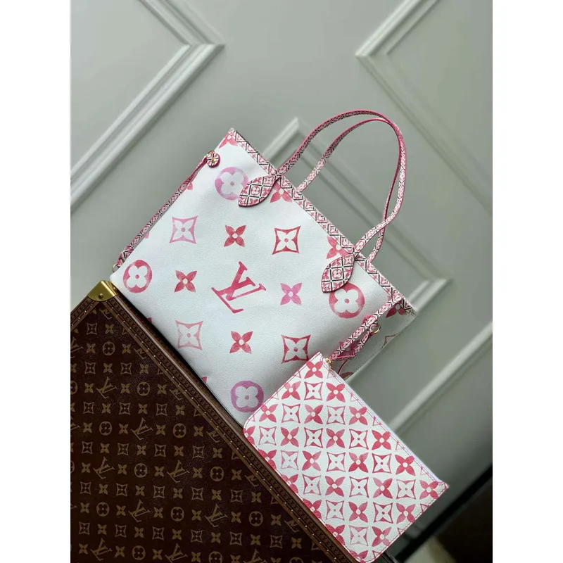 LV M22980 Louis Vuitton Neverfull MM Tote Bag Pink