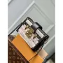 LV M22895 Louis Vuitton Petite Malle Handbag White/Black