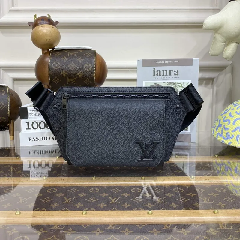 LV M57081 Louis Vuitton Takeoff Slingbag Black