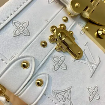 LV M20847 Louis Vuitton Petite Malle Handbag White