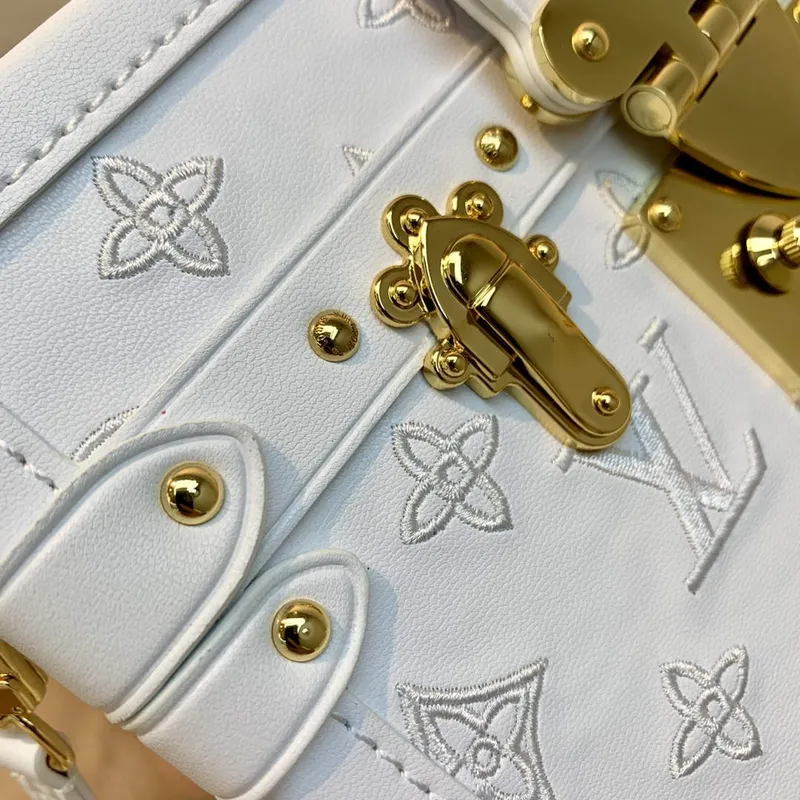 LV M20847 Louis Vuitton Petite Malle Handbag White