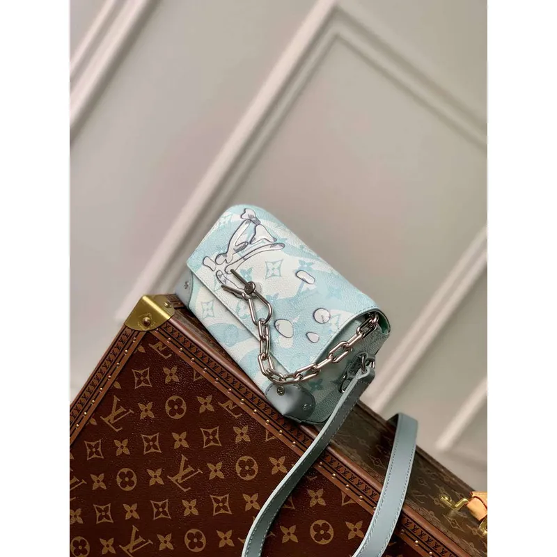 LV M22637 Louis Vuitton Steamer Wearable Wallet Crystal Blue