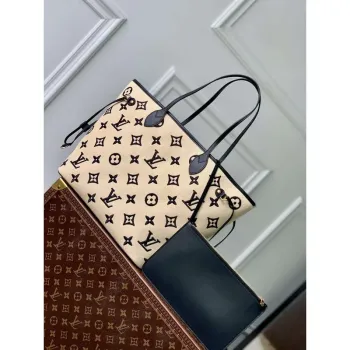 LV M22838 Louis Vuitton Neverfull MM Tote Bag Black
