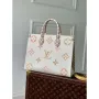 LV M22975 Louis Vuitton OnTheGo MM Tote Bag Beige