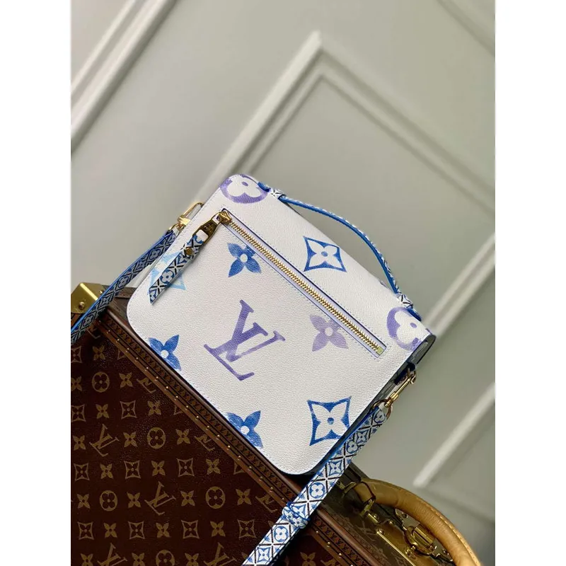 LV M23055 Louis Vuitton Pochette Métis MM Handbag Blue