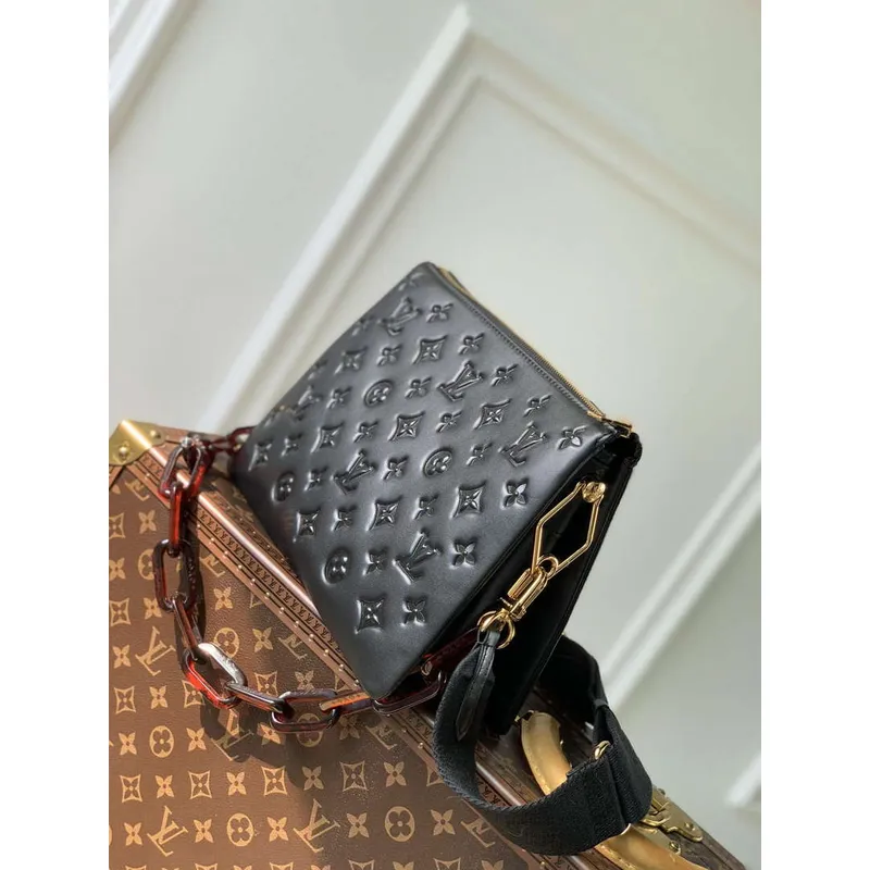 LV M57790 Louis Vuitton Coussin PM Handbag Black