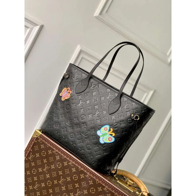 LV M21733 Louis Vuitton LV x YK Neverfull MM Bag Black