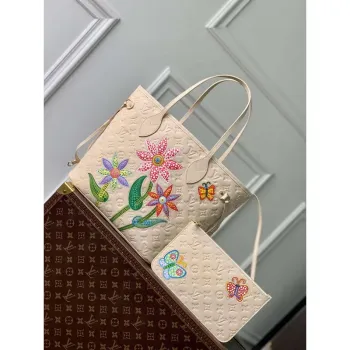 LV M21733 Louis Vuitton LV x YK Neverfull MM Bag Quartz