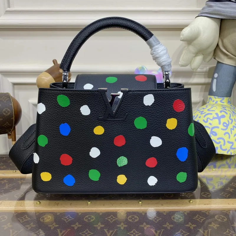 LV M21663 Louis Vuitton LV x YK Capucines MM Bag Black