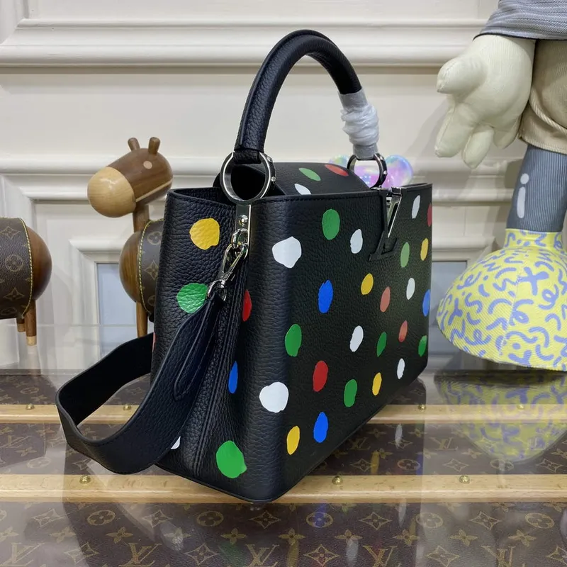 LV M21663 Louis Vuitton LV x YK Capucines MM Bag Black