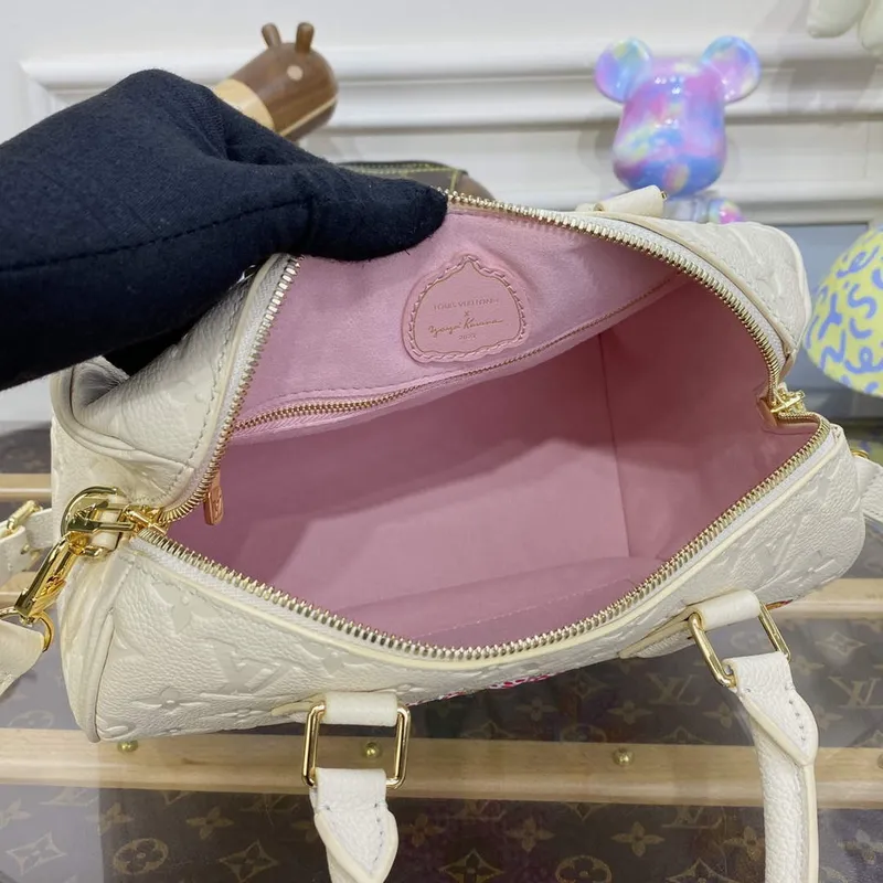 LV M46415 Louis Vuitton LV x YK Speedy Bandoulière 25 Bag White