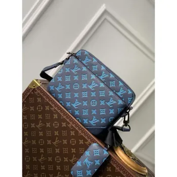 LV M46604 Louis Vuitton Trio Messenger Navy River Blue