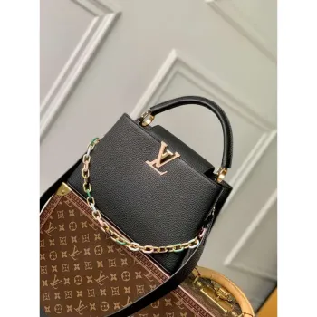 LV M21641 Louis Vuitton Capucines MM Handbag Black