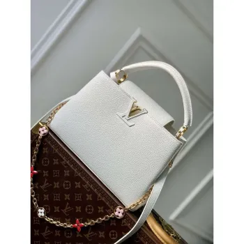 LV M22375 Louis Vuitton Capucines MM Handbag White