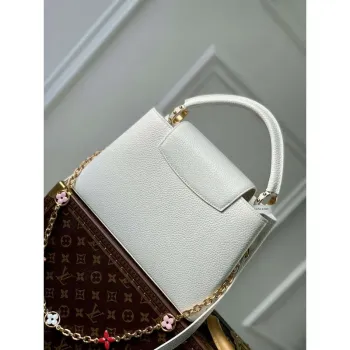 LV M22375 Louis Vuitton Capucines MM Handbag White