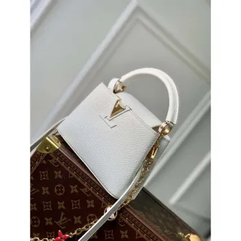 LV M22375 Louis Vuitton Capucines Mini Handbag White