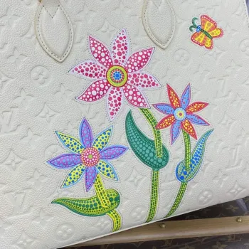 LV M46416 Louis Vuitton LV x YK OnTheGo MM Bag White