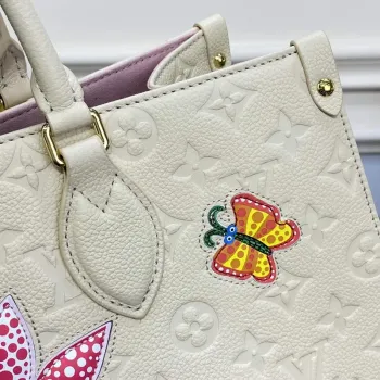 LV M46416 Louis Vuitton LV x YK OnTheGo MM Bag White