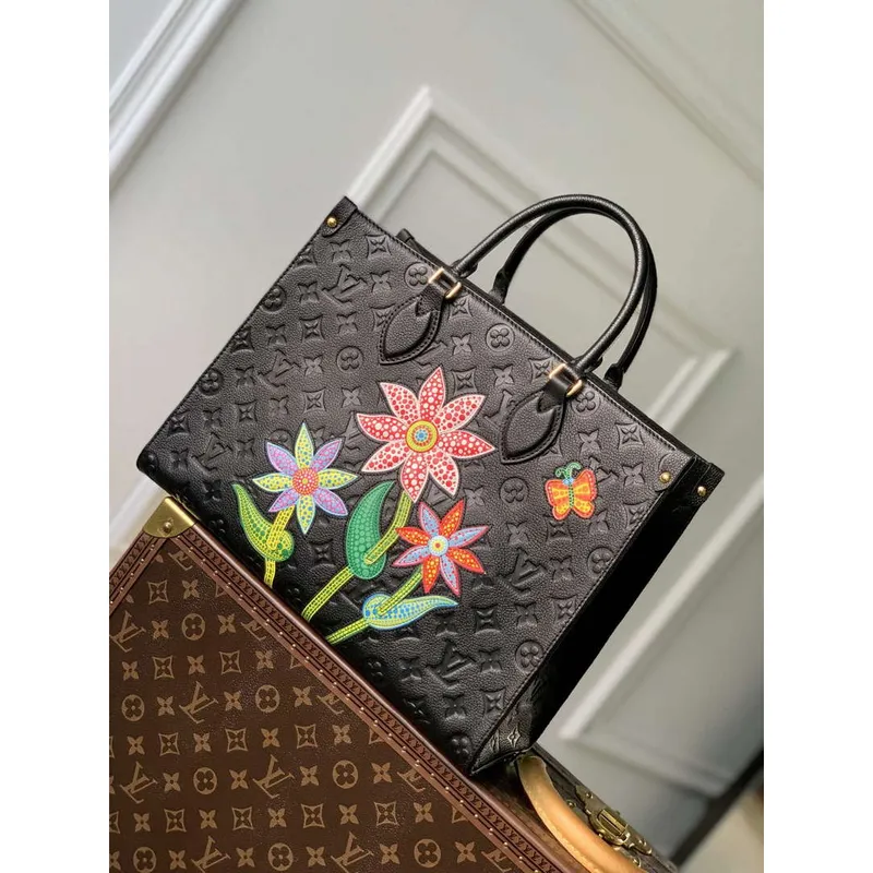 LV M46416 Louis Vuitton LV x YK OnTheGo MM Bag Black