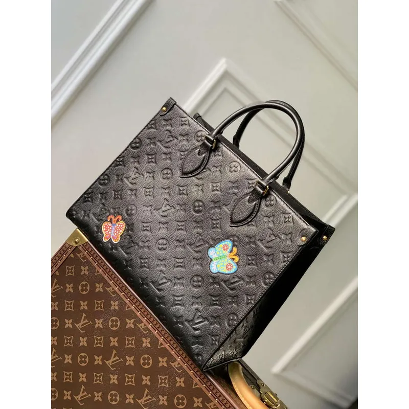 LV M46416 Louis Vuitton LV x YK OnTheGo MM Bag Black