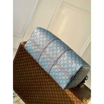 LV M46593 Louis Vuitton Keepall Bandoulière 50 Bag Navy River Blue