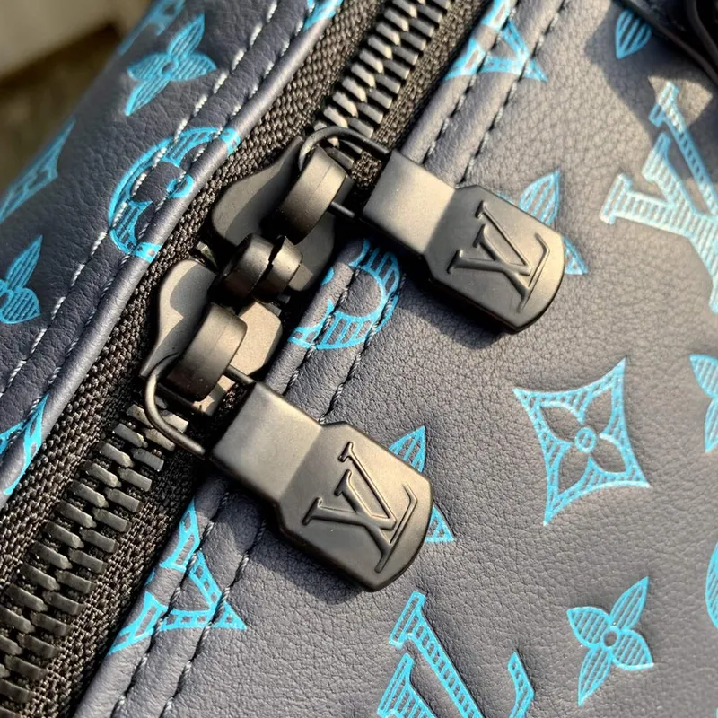 LV M46593 Louis Vuitton Keepall Bandoulière 50 Bag Navy River Blue